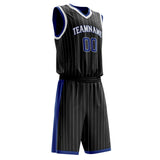 Custom Black White Pinstripe Basketball Jersey