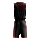 Custom Black Red Solid Color Basketball Jersey