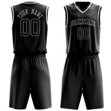 Custom Black White Solid Color Basketball Jersey