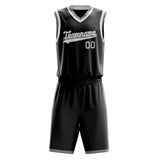 Custom Black Gray Solid Color Basketball Jersey