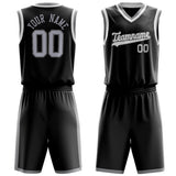 Custom Black Gray Solid Color Basketball Jersey