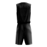 Custom Black Gray Solid Color Basketball Jersey