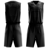 Custom Black Gray Solid Color Basketball Jersey