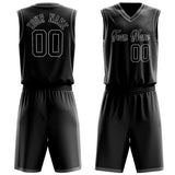 Custom Black White Solid Color Basketball Jersey