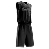 Custom Black White Solid Color Basketball Jersey