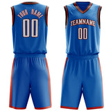 Custom Blue White Solid Color Basketball Jersey