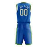 Custom Blue White Solid Color Basketball Jersey