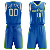 Custom Blue White Solid Color Basketball Jersey