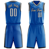 Custom Blue White Solid Color Basketball Jersey