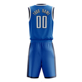 Custom Blue White Solid Color Basketball Jersey