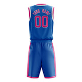 Custom Blue Pink Solid Color Basketball Jersey