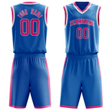 Custom Blue Pink Solid Color Basketball Jersey