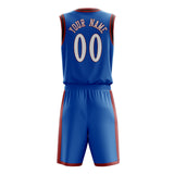 Custom Blue White Solid Color Basketball Jersey