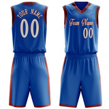 Custom Blue White Solid Color Basketball Jersey