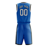 Custom Blue White Solid Color Basketball Jersey