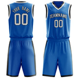 Custom Blue White Solid Color Basketball Jersey