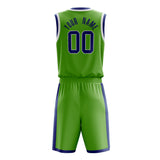 Custom Neon-Green Purple Solid Color Basketball Jersey