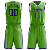 Custom Neon-Green Purple Solid Color Basketball Jersey