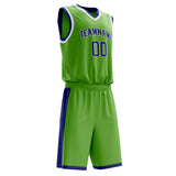 Custom Neon-Green Purple Solid Color Basketball Jersey