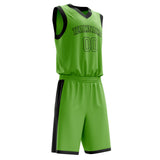 Custom Neon-Green Black Solid Color Basketball Jersey