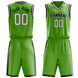 Custom Neon-Green Black Solid Color Basketball Jersey