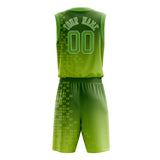 Custom Neon-Green White Solid Color Basketball Jersey