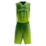 Custom Neon-Green White Solid Color Basketball Jersey