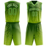 Custom Neon-Green White Solid Color Basketball Jersey