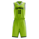 Custom Neon-Green Black Solid Color Basketball Jersey