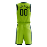 Custom Neon-Green Black Solid Color Basketball Jersey