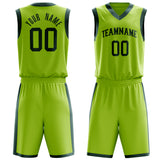 Custom Neon-Green Black Solid Color Basketball Jersey