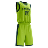 Custom Neon-Green Black Solid Color Basketball Jersey