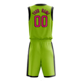 Custom Neon-Green Pink Solid Color Basketball Jersey