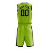 Custom Neon-Green Black Solid Color Basketball Jersey