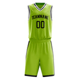 Custom Neon-Green Black Solid Color Basketball Jersey