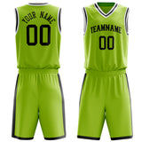 Custom Neon-Green Black Solid Color Basketball Jersey