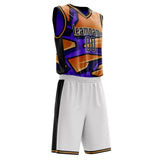 Custom Orange Purple Pattern Basketball Jersey