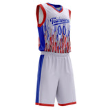 Custom White Royal Pattern Basketball Jersey