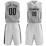 Custom White Black Pattern Basketball Jersey BS03240809JC015