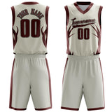 Custom Cream Maroon Pattern Basketball Jersey BS03240809JC016