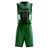 Custom Kelly Green Black Pattern Basketball Jersey