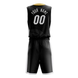 Custom Black White Pattern Basketball Jersey