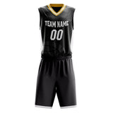 Custom Black White Pattern Basketball Jersey