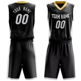 Custom Black White Pattern Basketball Jersey