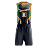 Custom Gray Gold Pattern Basketball Jersey