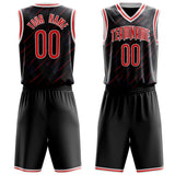 Custom Black Red Pattern Basketball Jersey BS03240809JC025