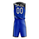 Custom Blue Black Pattern Basketball Jersey