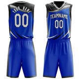 Custom Blue Black Pattern Basketball Jersey BS03240809JG026