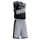 Custom Black Gray Pattern Basketball Jersey