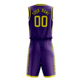 Custom Purple Neon Yellow Pattern Basketball Jersey